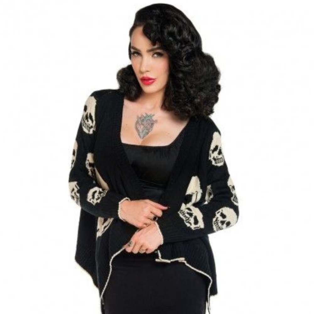 Pinup Girl Skull Wrap Sweater